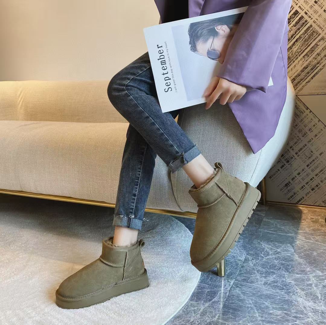 皮毛一体雪地靴